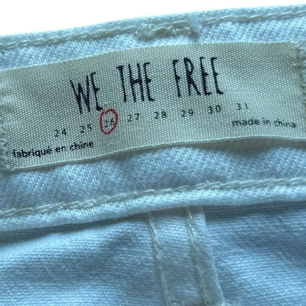 Free People Women's White Denim Mini‎ Skirt Size 26 Casual Pockets